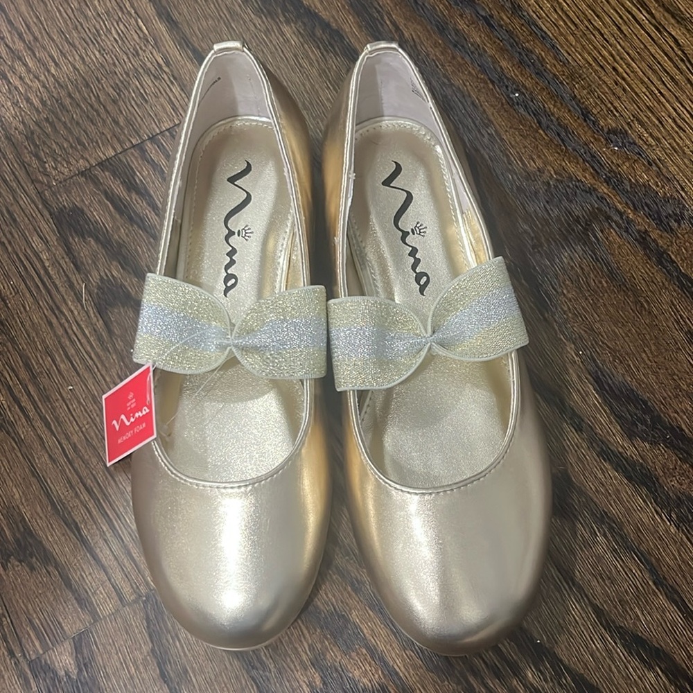 Gold Nina Ballet Flats
